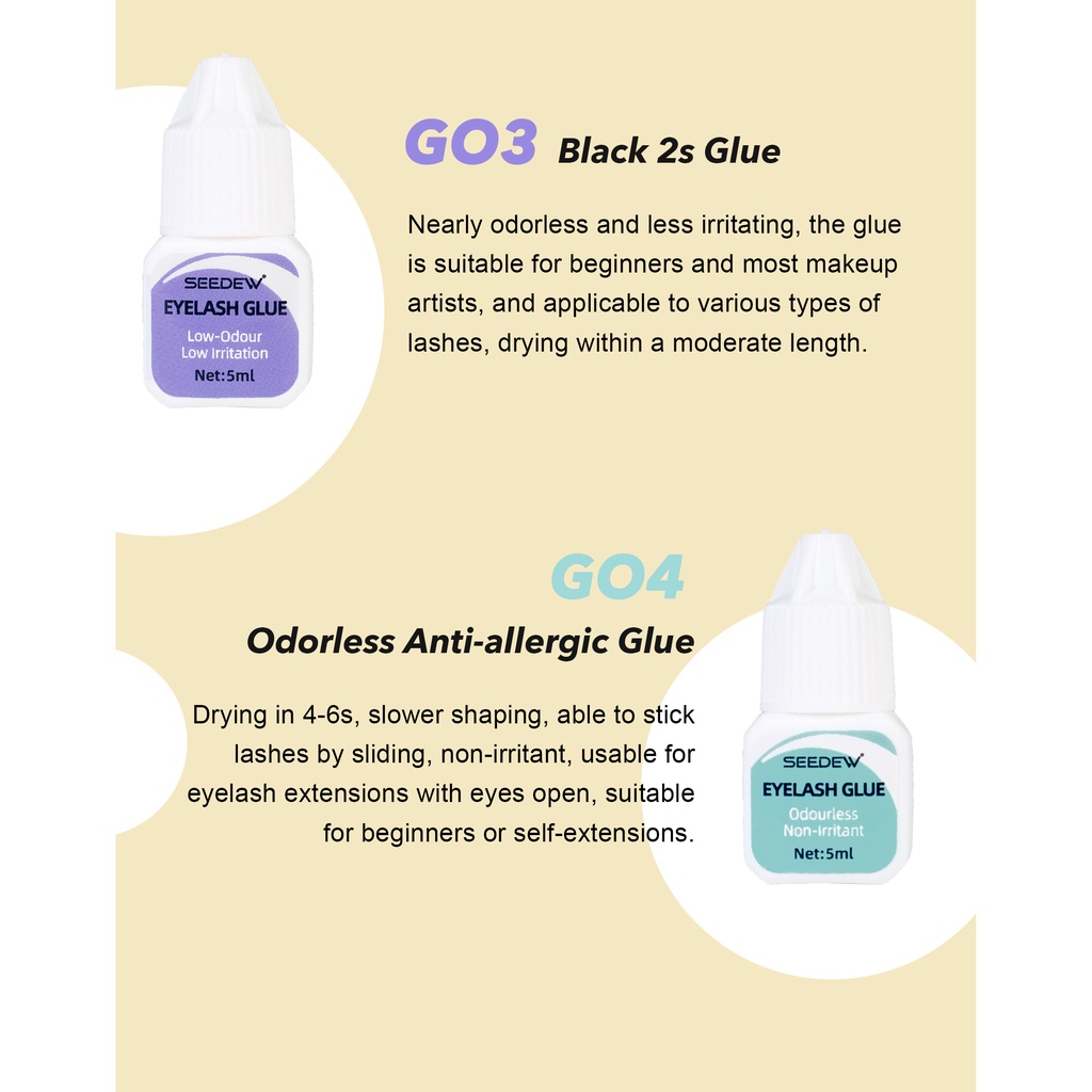 NAGARAKU SEEDEW Keo Nối Lông Mi 5ml Lâu Trôi Nhanh Khô Không Mùi Màu Đen Keo Dán Mi Định Hình Keo Dán Mi Hoa Keo Đen 2s Keo Chống Dị Ứng Không Mùi