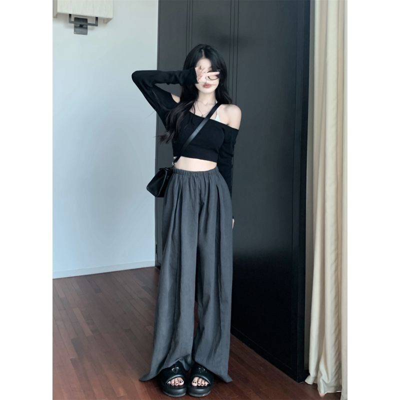 Áo thun COZOKC tay dài dáng ngắn thời trang Hàn Quốc quyến rũ cho nữ