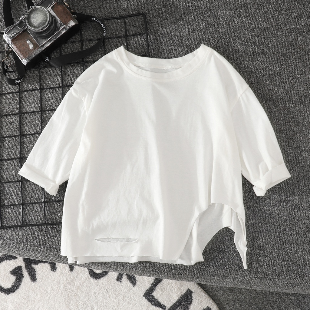 Áo Thun cotton Trắng Dáng Rộng Họa Tiết Chữ Beggar Thời Trang Cho Bé