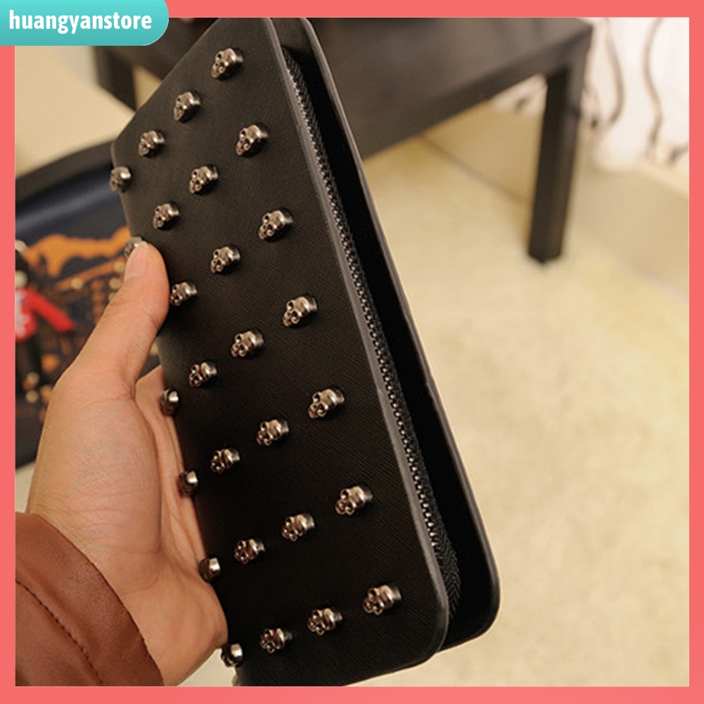 HY/ Ví giả da cầm tay họa tiết đầu lâu cổ điển cho nam và nữ | BigBuy360 - bigbuy360.vn