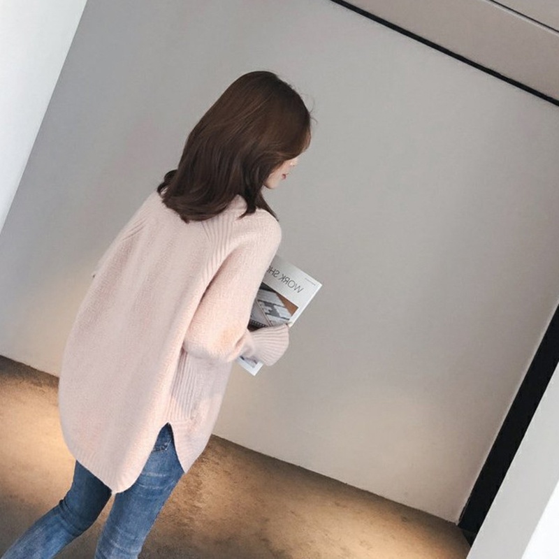 IELGY Áo sweater Cổ Chữ v Dáng Rộng Thời Trang Cho Nữ