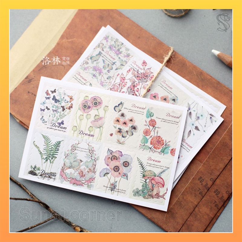 Set 24 Tem Dán Vintage Trang Trí Sổ tay, Bao Thư