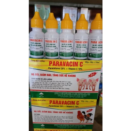 Paravacin C 10ml( 5 lọ ) Dung dịch uống. Tăng sức đề kháng, hỗ trợ phục hồi sức khỏe cho thú cưng.