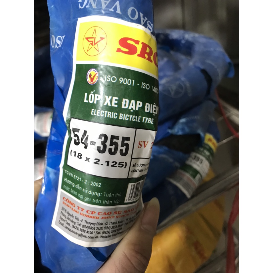 Vỏ Lốp Xe Đạp Điện Sao Vàng SRC 54-355 (18x 2.125) Chính Hãng
