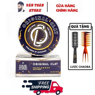 Sáp vuốt tóc hair zone original clay 56gr new 2023 + quà tặng hair zone việt nam