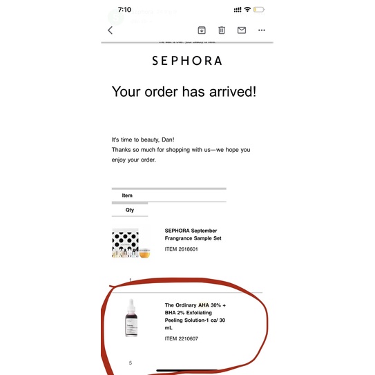 The Ordinary AHA 30% BHA 2% 💟 BILL SEPHORA ẢNH CUỐI