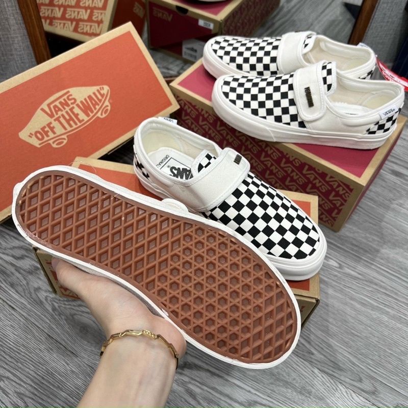 Giày VAN,S quai dán kẻ caro full box bil đủ size nam và nữ