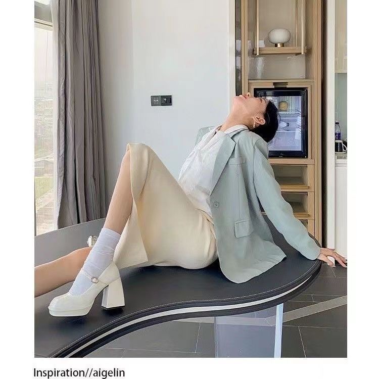 Giày Cao Gót Da Mũi Vuông Chống Thấm Nước Thời Trang Thu Đông 2022 Cho Nữ Đồng Hồ Đeo Tay Thời Trang Thanh Lịch Dành Cho Nữ