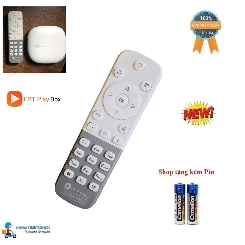 Remote Điều khiển đầu thu truyền hình FPT Play Box FX6-2ND- Hàng chính hãng mới Tặng kèm Pin!!!