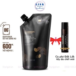 Tẩy tế bào chết toàn thân từ cà phê đắk lắk cocoon 600ml.