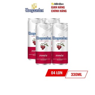 Bia Hoegaarden Rosée 4 Lon Hương Vị Trái Cây