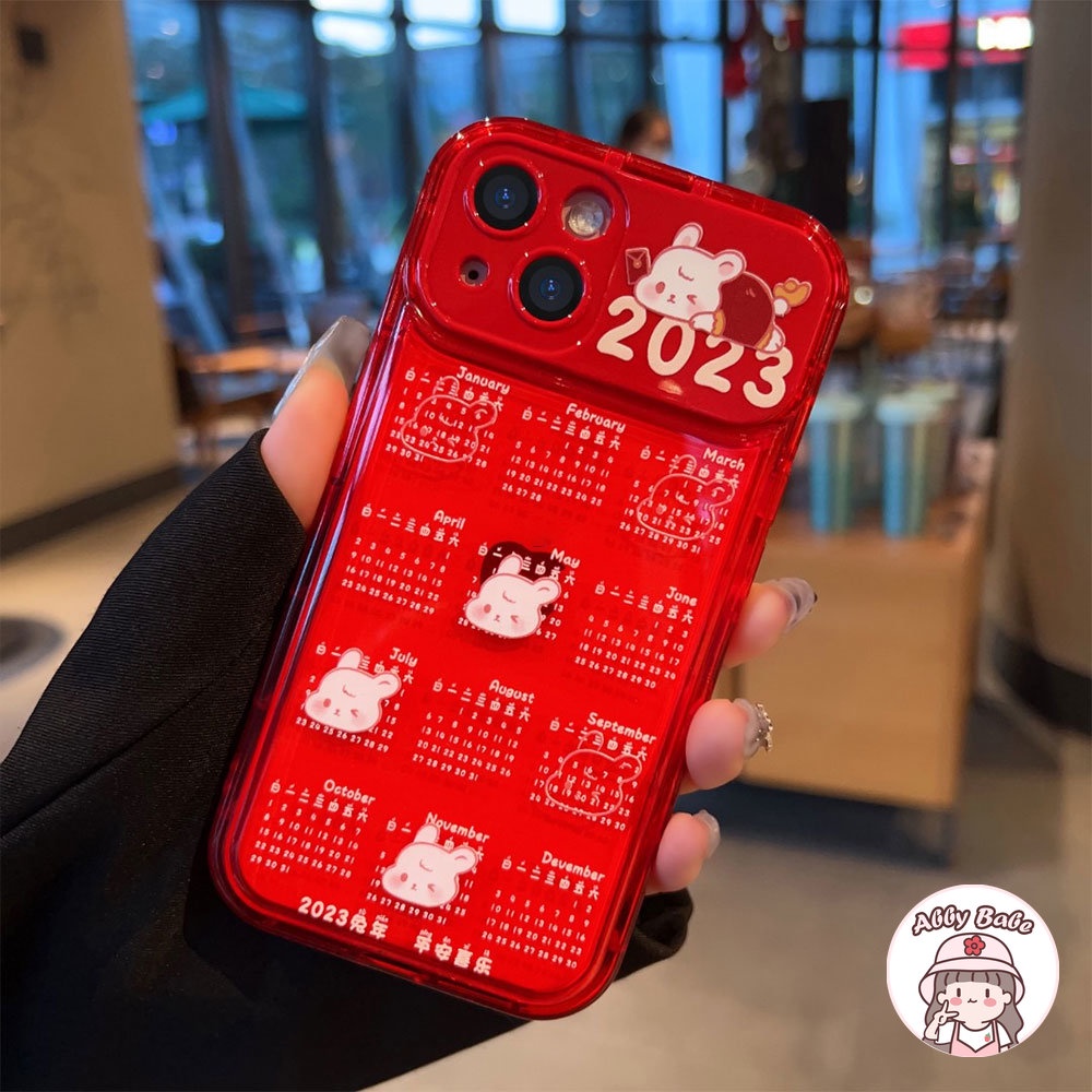 Ốp Điện Thoại TPU Mềm Tích Hợp Gương Trang Điểm Năm Mới Cho IPhone 14 Pro Max 11 7Plus 13 12 11 Pro Max X XS