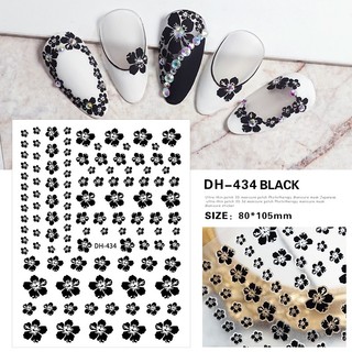 Sticker Hoa Trắng Đen Đơn Giản