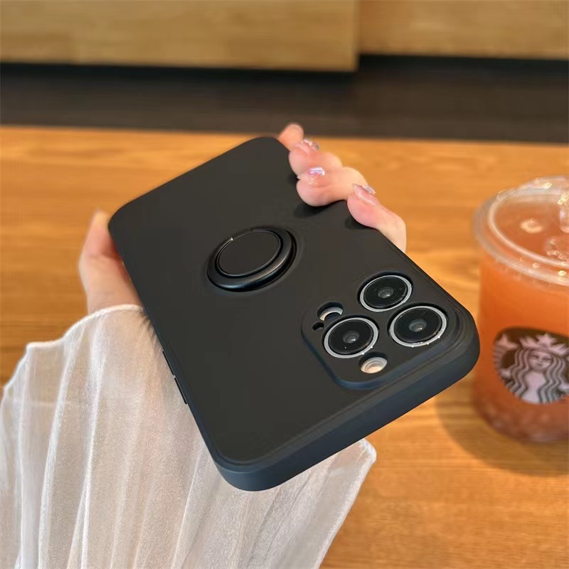 Ốp Điện Thoại Silicon Mềm Có Đế Đỡ Vòng Khuyên Cho compatible for iPhone 7 8 plus x xr xs max 11 pro max 12 pro max 13 pro max 14 pro max