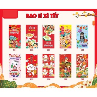 combo 6 lì xì đón tết 2023( 6 cái mẫu ngẫu nhiên)