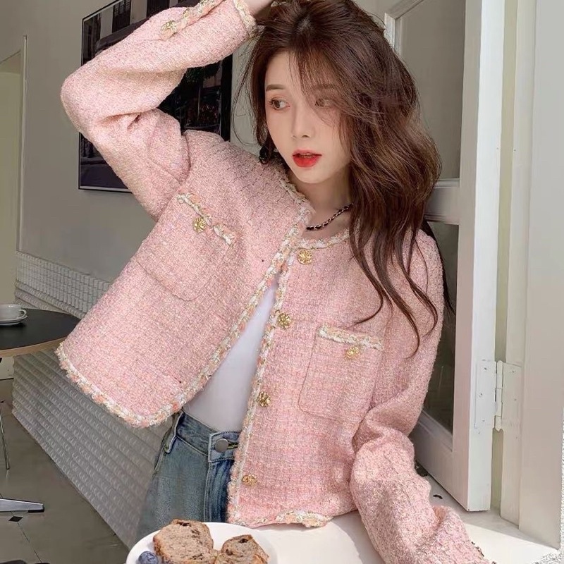 Áo dạ tweed phong cách Hàn Quốc, hàng quảng châu loại 1 chuẩn xịn