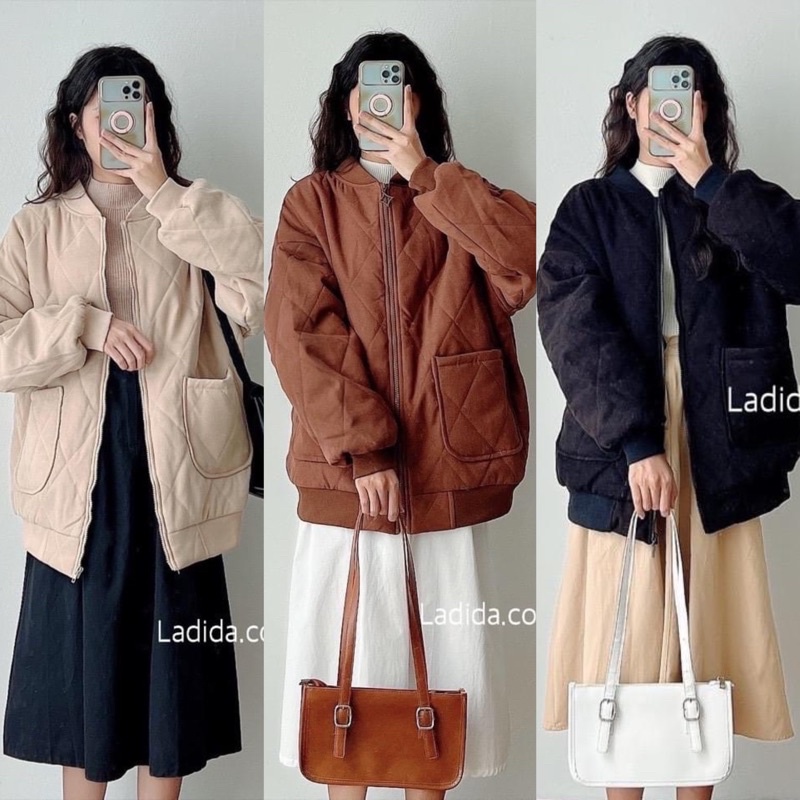 [Ảnh thật/Video] Áo khoác BOMBER TRÁM  Hàn Quốc