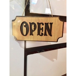 Bảng treo open - closed 2mặt 3 lớp gỗ 22 x 18 cm