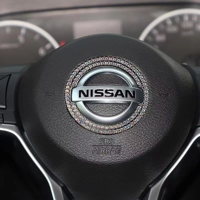 Miếng Dán Trang Trí Logo Vô Lăng Xe Ô Tô Đính Đá Kim Cương Nhân Tạo Nổi Bật, Sang Trọng