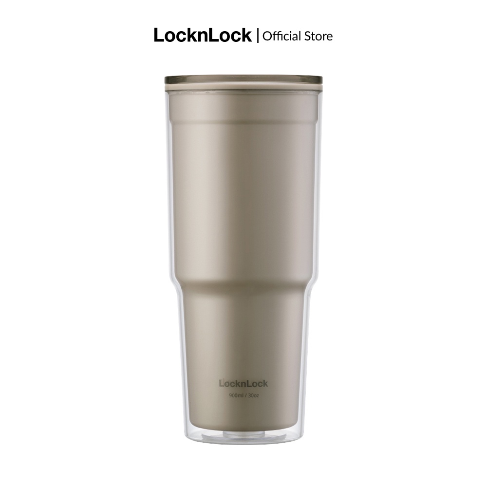 Ly nhựa 2 lớp Lock&Lock double wall cold cup 900ML HAP502 (màu xanh và màu beige)