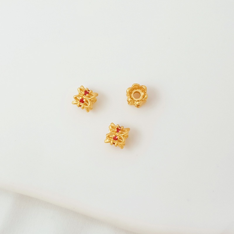 Hạt Rỗng Hai Mặt Bằng Zircon Nhiều Màu Sắc Bảo Quản Hạt DIY