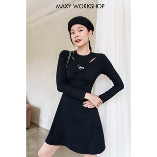 Đầm cổ chéo nhúm ngực Front Cut Dress Maxy Workshop