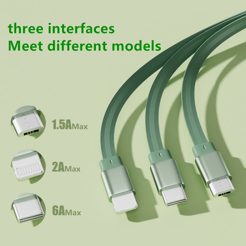 Cáp SạC Nhanh 66W 5A Micro USB LoạI C 3 Trong 1 Chuyên DụNg