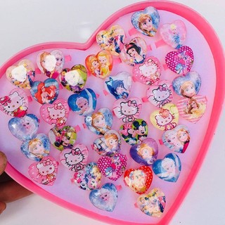 Sỉ Nhẫn công chúa Elsa, Anna, Bạch Tuyết, Tóc Mây, Sofia, Tiên cá, Kitty, Ngựa Pony, Kitty (Hộp 36 Cái)