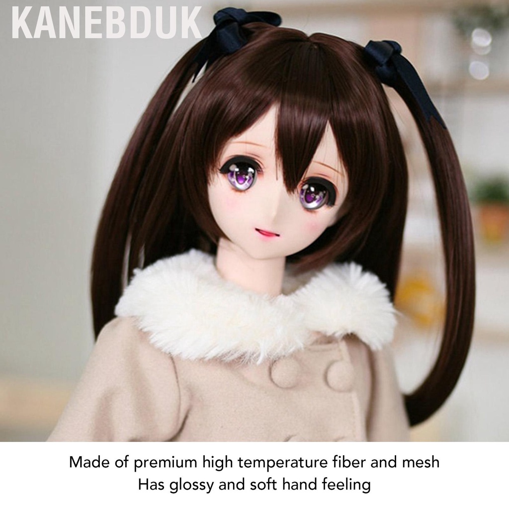 Kanebduk 8in to 9in Doll Hair Wig High Temperature Fiber Mesh Long Curly Replacement for 1/3
