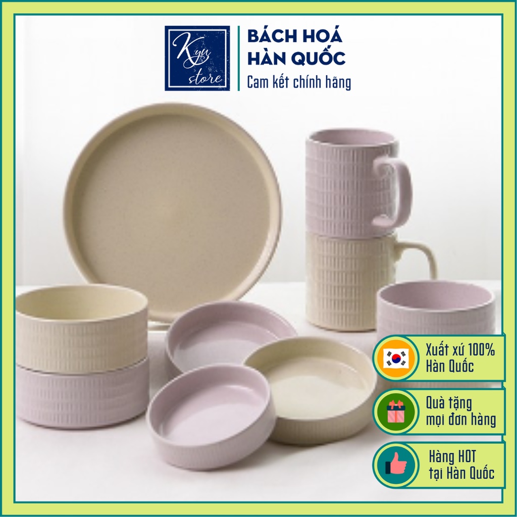 [Hàng Chính Hãng] Bộ Cốc + Đĩa Đựng Đồ Ăn Bằng Sứ Martin Brunch Set 5 Món Cao Cấp - 8 Combo Tùy Chọn - Hàng Nội Địa Hàn Quốc
