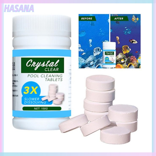 Hasana Set 100 Viên Nén Vệ Sinh Bể bơi Lâu Trôi Tiện Dụng