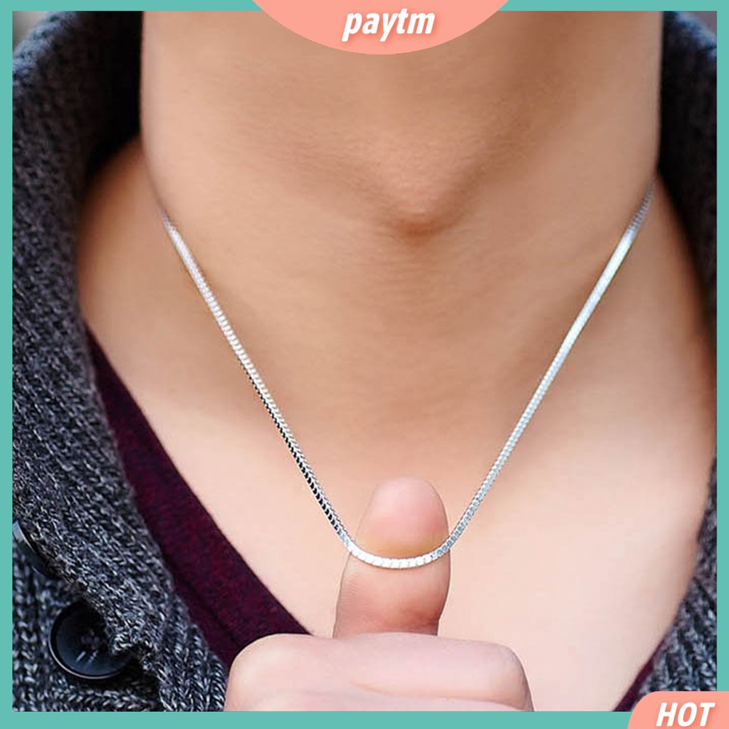 {PTM} Dây chuyền mạ bạc 16 &quot; 18 &quot; 20 &quot; 22 &quot; 24 &quot; thời trang