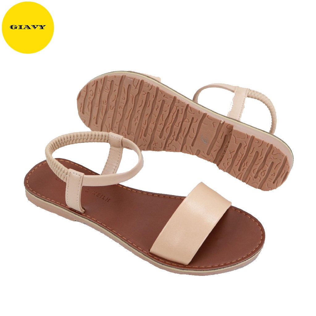 Giày sandal nữ quai ngang, kiểu trơn, thun hậu SU314 - GIAVY