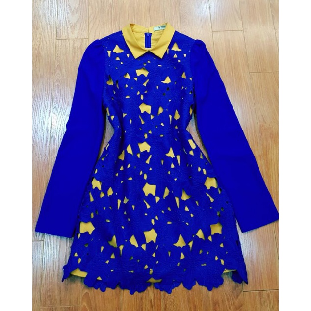 Đầm ren xanh coban sz M