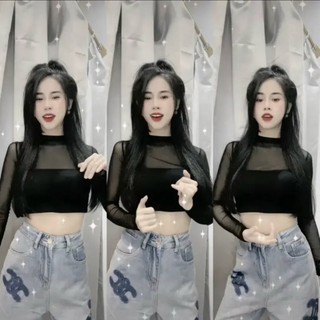 ÁO PHỐI LƯỚI CO GIẢN CÁ TÍNH CÔ GÁI LỌ LEM AL123