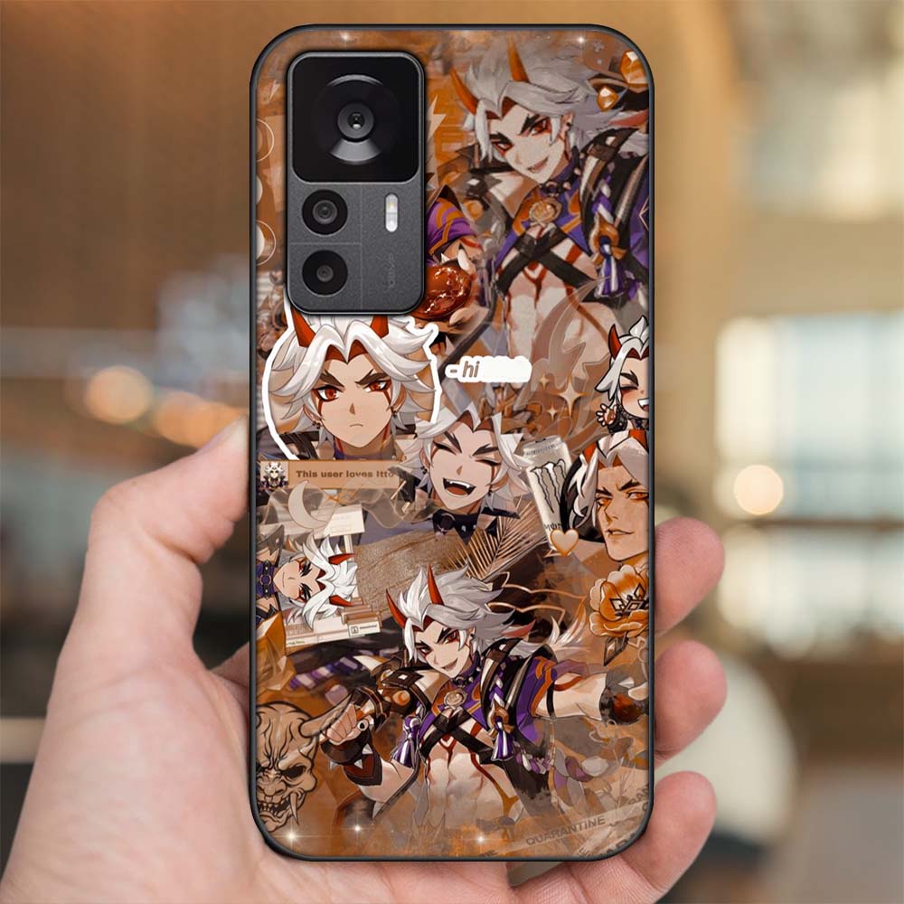 Ốp lưng Xiaomi 12T Pro viền đen in hình Arataki Itto Genshin Impact