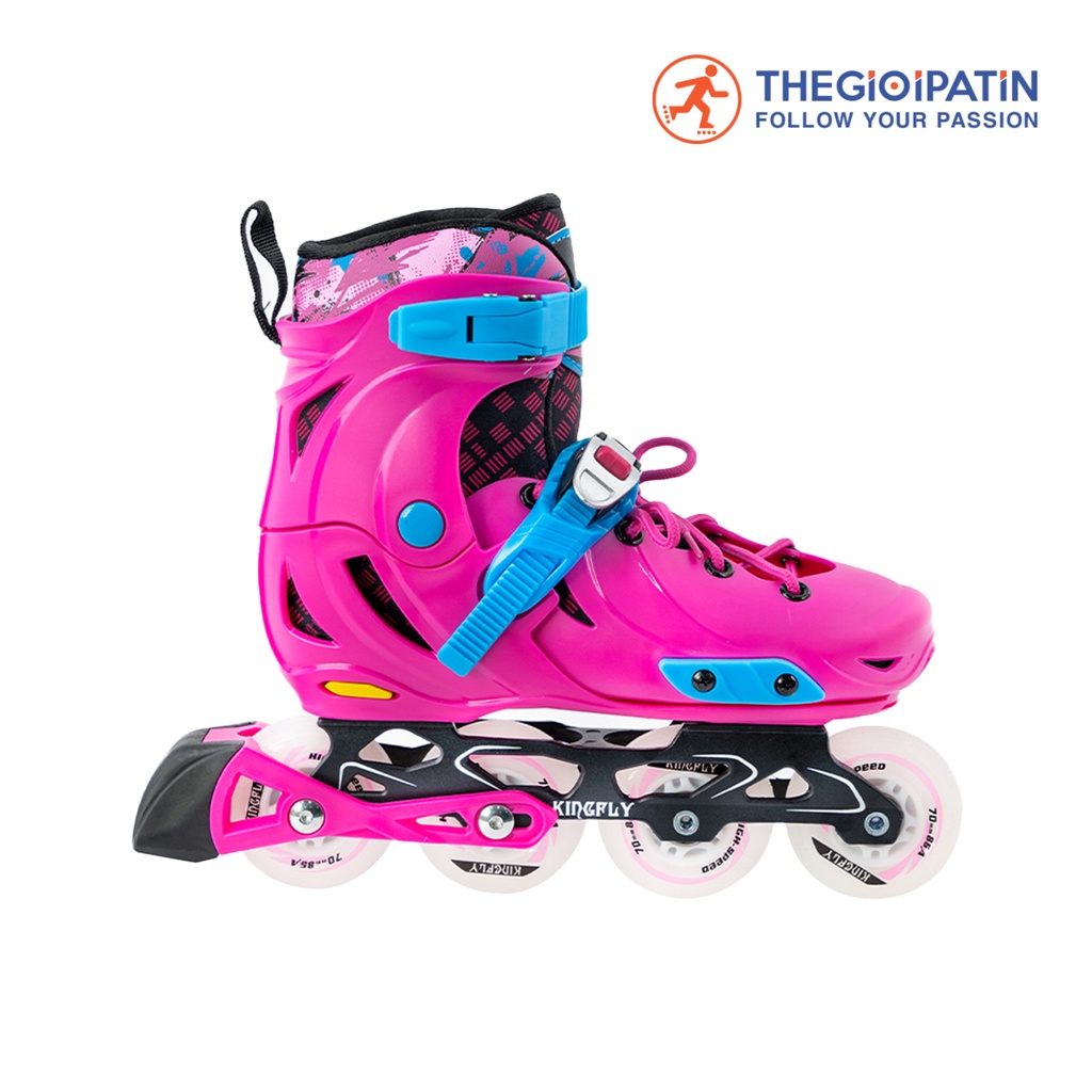 Giày patin Kingfly W198-QS hai lớp 8 bánh đèn phát sáng siêu lung linh
