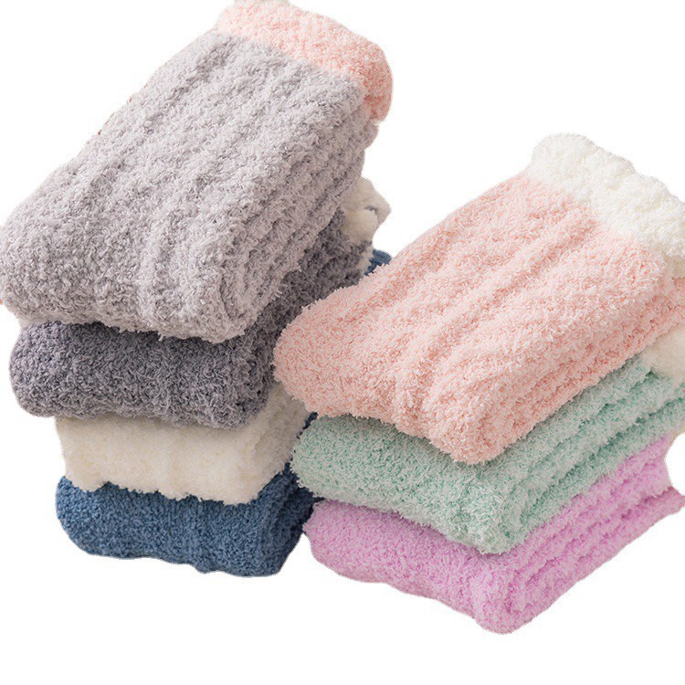 Vớ Lông Cừu San Hô Dày Dặn Giữ Ấm Mùa Thu Đông Phong Cách Nhật Bản Cho Nữ