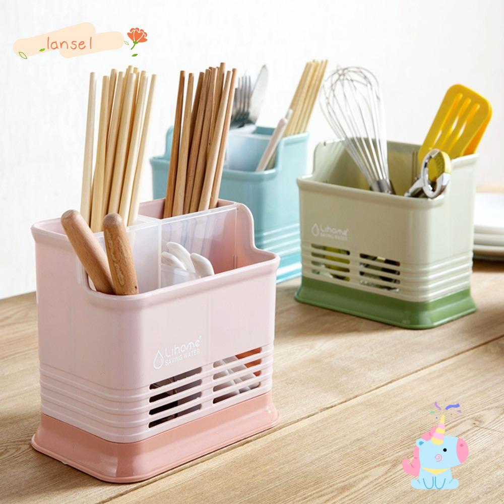 LANSEL Spoon Chopsticks Fork Holder 4 Grids Home Kitchen Tool Cookware Organizer Pen Box Cutlery Holder