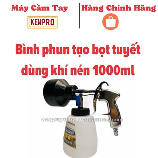 Bình phun tạo bọt tuyết dùng khí nén 1000ml-Đầu đen-Tặng kèm 100ml dung dịch nước rửa xe không chạm