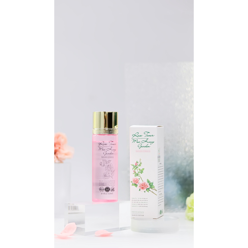Toner Hoa Hồng Mộc Hương Garden Thanh Mộc Hương Không Cồn, Rose Toner Dưỡng Ẩm, Làm Sạch Sâu, Se Khít Chân Lông