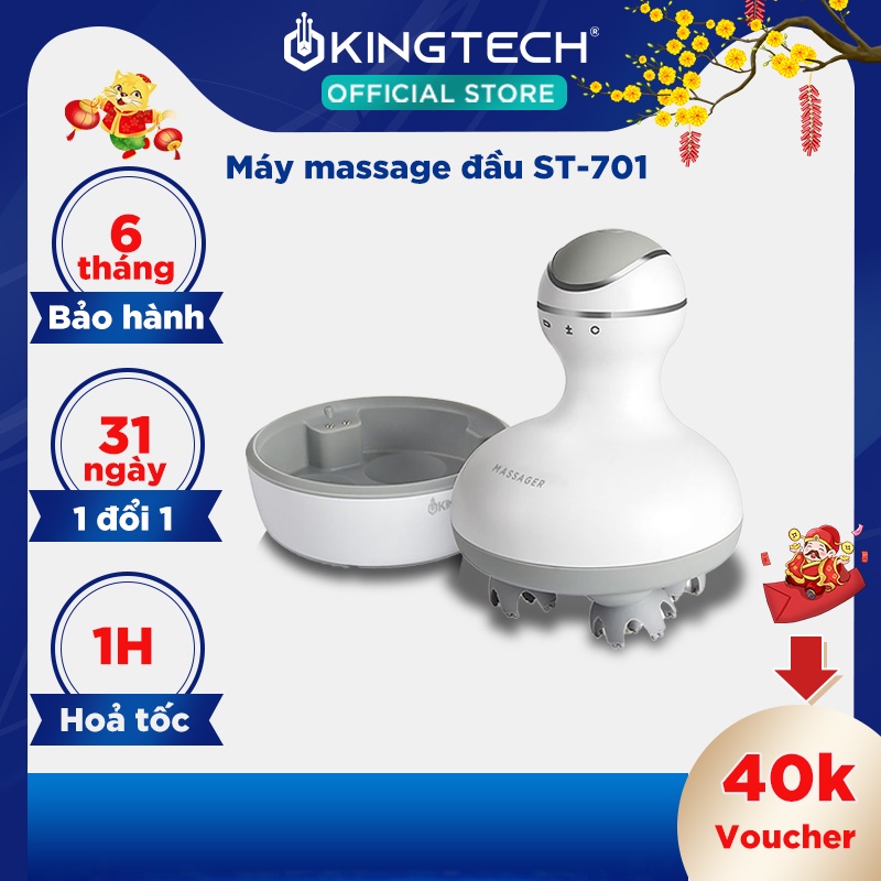 Máy Massage Đầu Cổ Mặt Mini Đa Năng KINGTECH ST-701 - Matxa Giải Toả Căng Thẳng, Mệt Mỏi - Bảo Hành 6 Tháng