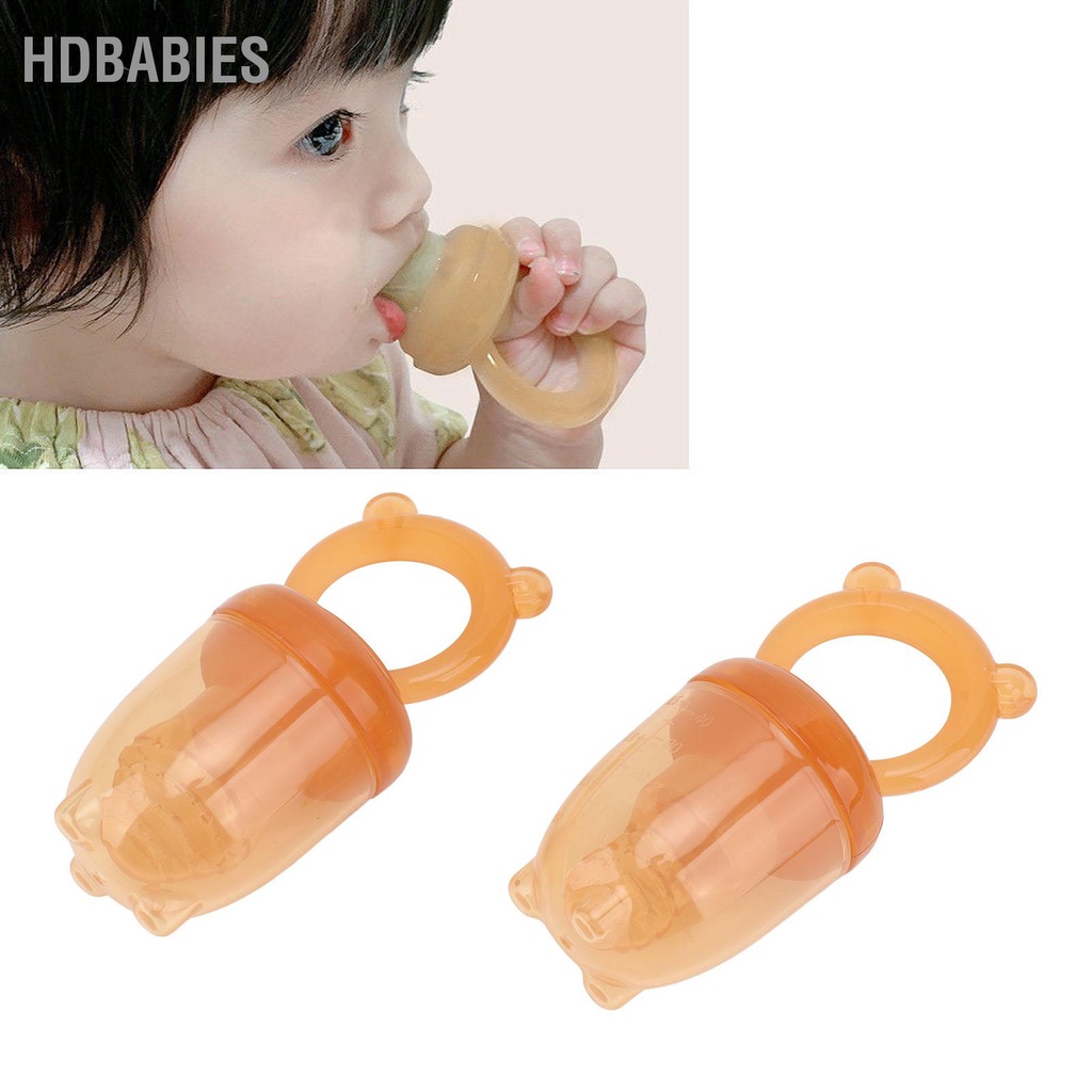 HDbabies 2PCS Cho bé ăn trái cây Núm vú giả Thức tươi Silicone An toàn Chống rò rỉ Dây buộc trẻ mọc răng