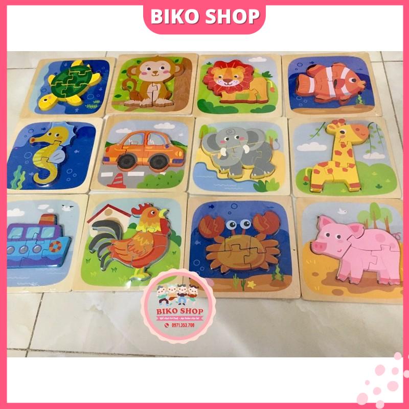 Đồ chơi ghép hình bằng gỗ nổi 3D thông minh Montessori 15x15 cm Đồ chơi xếp hình giúp trẻ em sáng tạo và phát triển