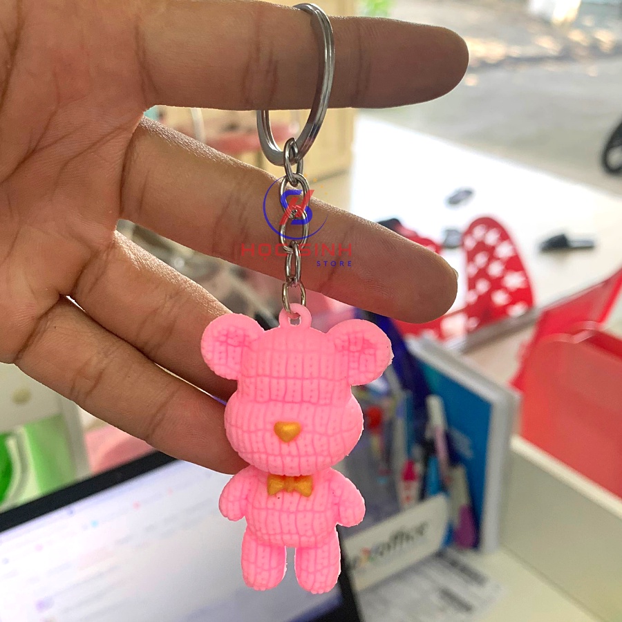 Móc khóa hoạt hình 3D dễ thương, nhiều mẫu, nhựa dẻo có quai kim loại