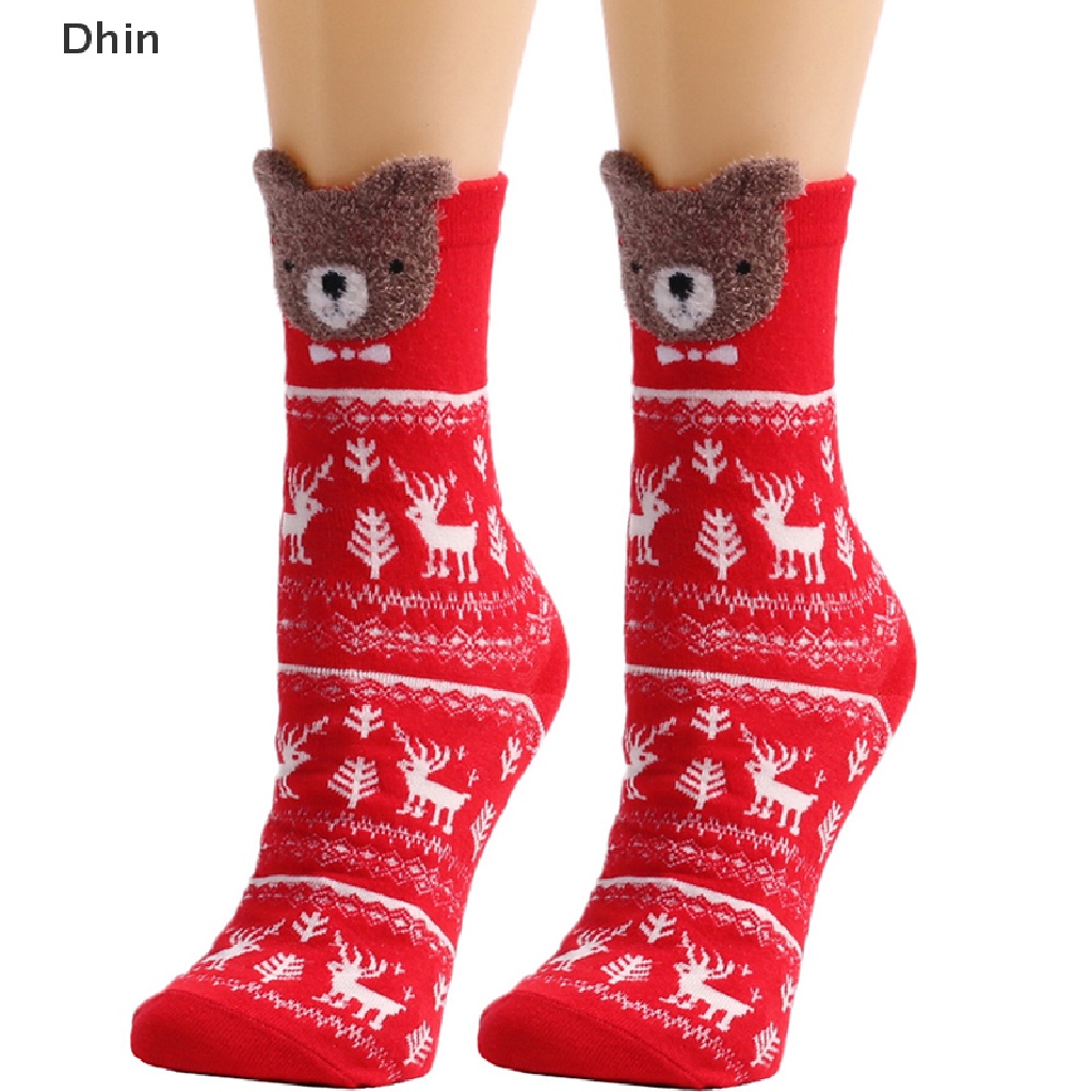 1 Đôi Tất Cotton Họa Tiết Giáng Sinh Vui Nhộn