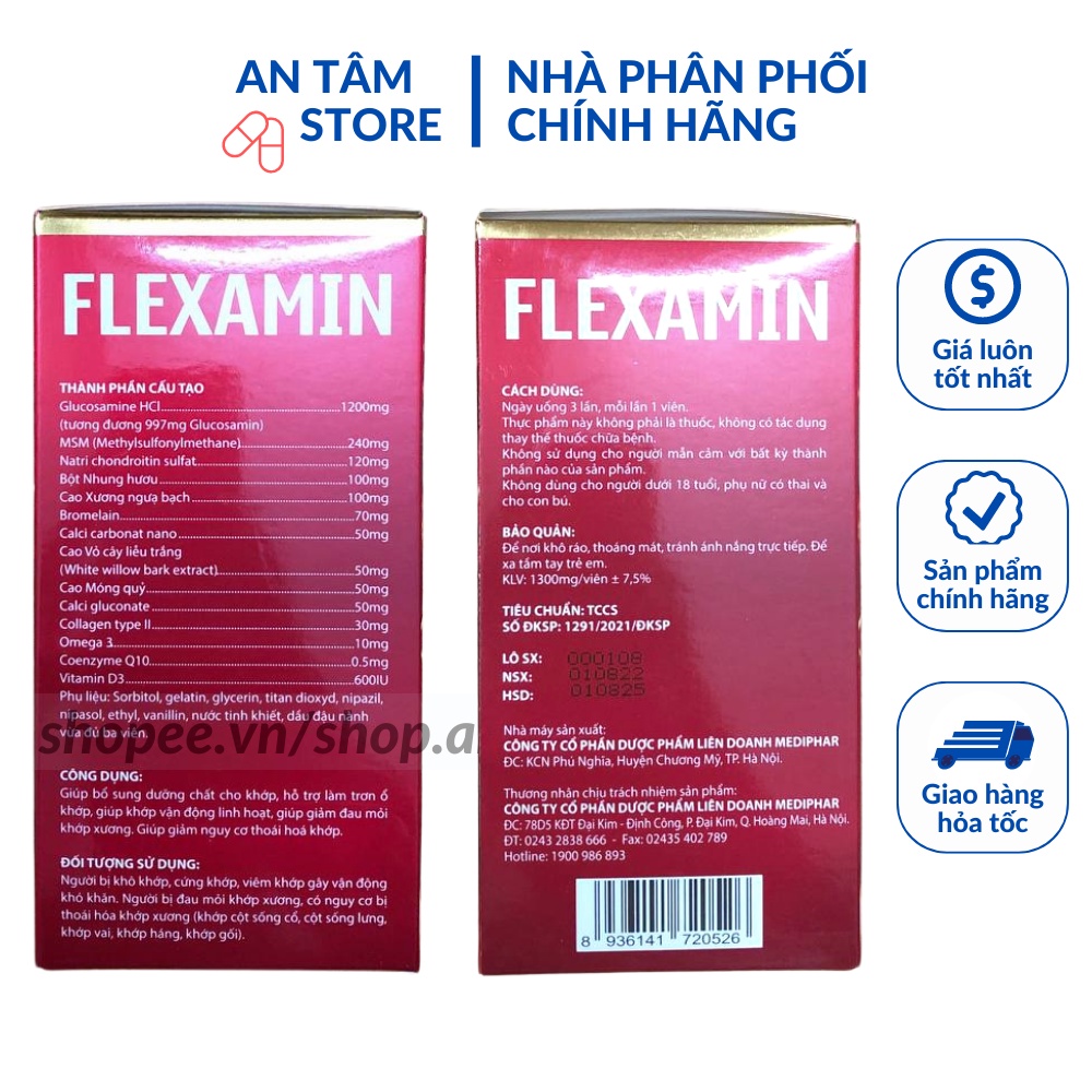 Viên xương khớp FLEX - AMIN giúp giảm đau nhức xương khớp ,tái tạo sụn khớp
