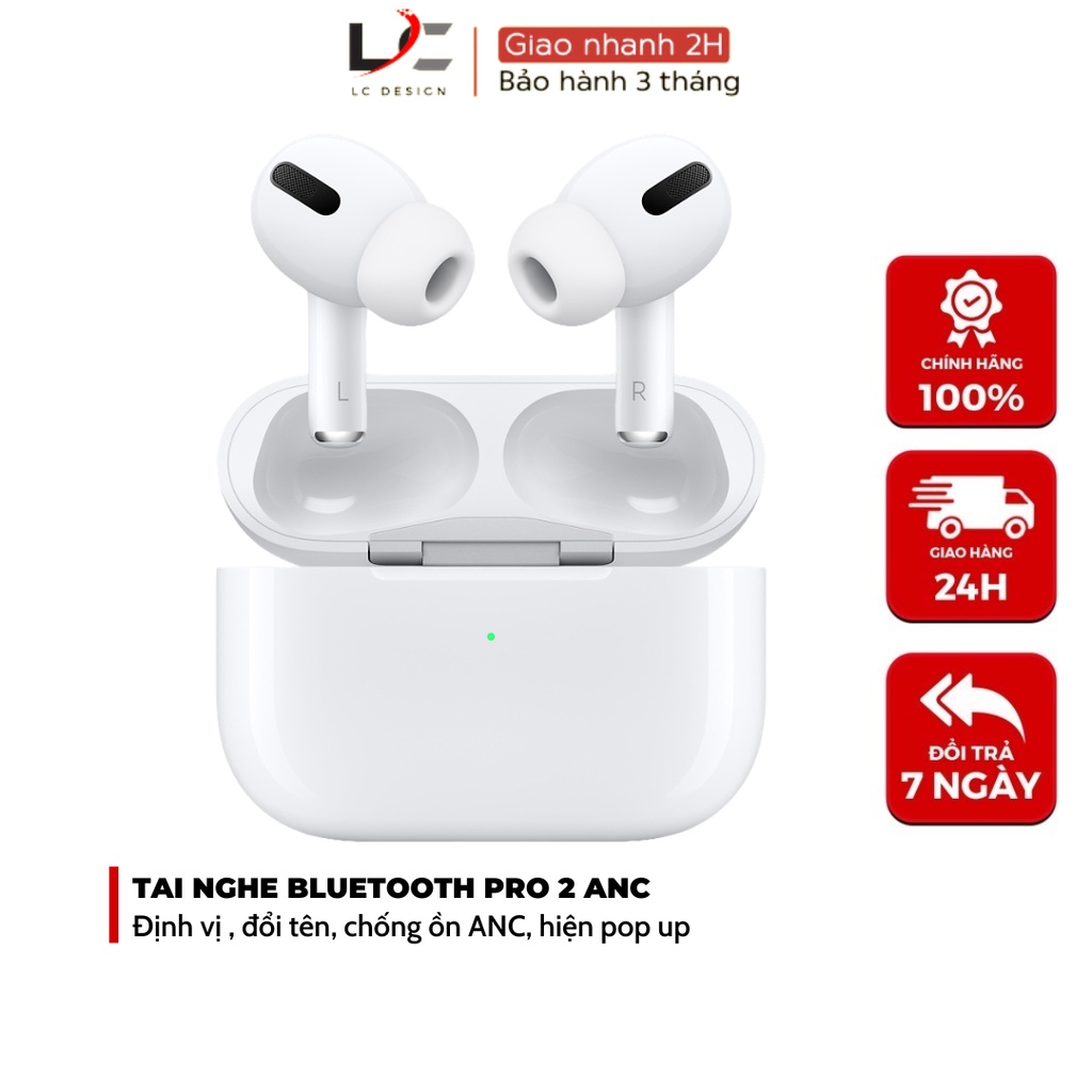Tai nghe Bluetooth Pro 2 TWS 5.3 Nhỏ Gọn Tiện Lợi Âm Thanh HIFI Chống Ồn Hàng Chính Hãng LC DESIGN