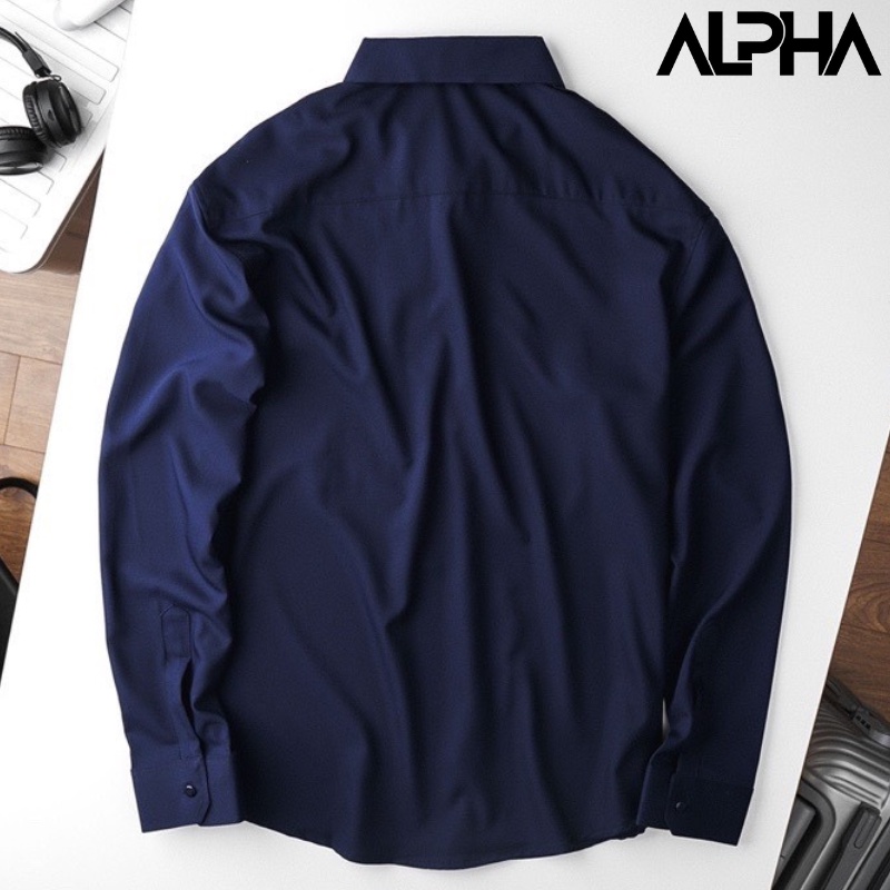 Áo sơ mi nam trơn dài tay 1 túi regular ZA.RA GEN ALPHA vải chéo mềm mịn hạn chế nhăn, form thanh lịch