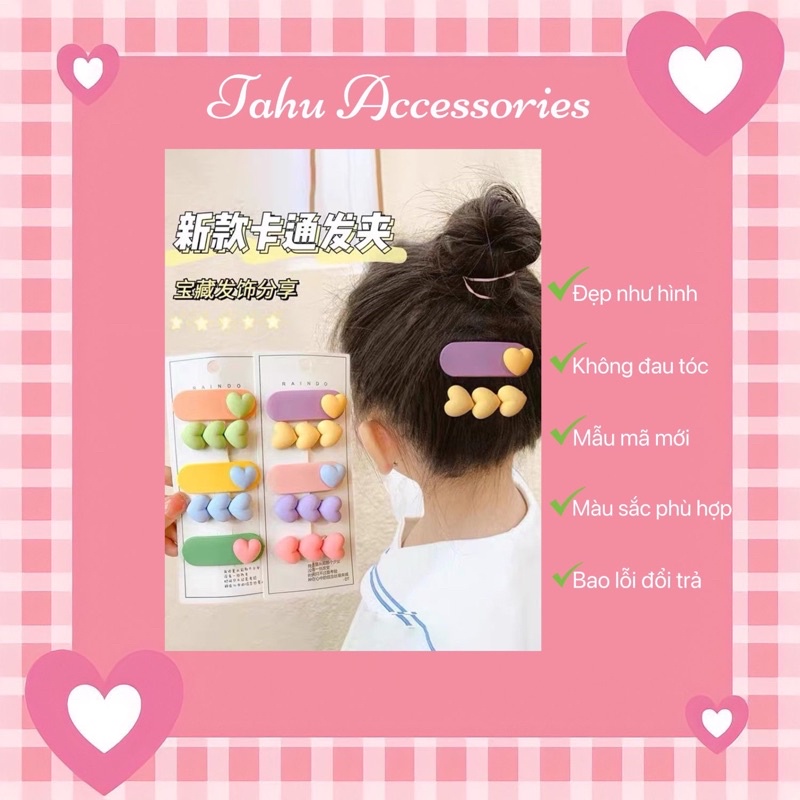 Set kẹp tóc hàn quốc, kẹp tóc mái cute (set 2 chiếc)
